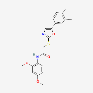 molecular formula C21H22N2O4S B6566222 N-(2,4-dimethoxyphenyl)-2-{[5-(3,4-dimethylphenyl)-1,3-oxazol-2-yl]sulfanyl}acetamide CAS No. 1021254-71-6
