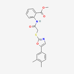 methyl 2-(2-{[5-(3,4-dimethylphenyl)-1,3-oxazol-2-yl]sulfanyl}acetamido)benzoate