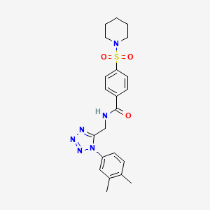 N-{[1-(3,4-dimethylphenyl)-1H-1,2,3,4-tetrazol-5-yl]methyl}-4-(piperidine-1-sulfonyl)benzamide