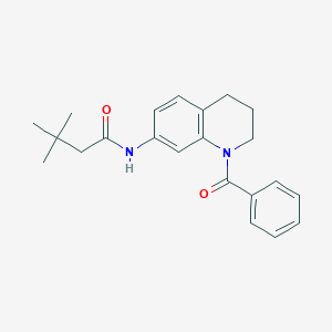 N-(1-benzoyl-1,2,3,4-tetrahydroquinolin-7-yl)-3,3-dimethylbutanamide
