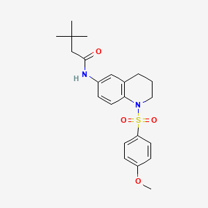 molecular formula C22H28N2O4S B6566258 N-[1-(4-methoxybenzenesulfonyl)-1,2,3,4-tetrahydroquinolin-6-yl]-3,3-dimethylbutanamide CAS No. 946212-91-5