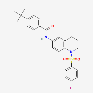 molecular formula C26H27FN2O3S B6566270 4-tert-butyl-N-[1-(4-fluorobenzenesulfonyl)-1,2,3,4-tetrahydroquinolin-6-yl]benzamide CAS No. 946382-24-7
