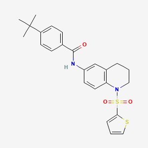 molecular formula C24H26N2O3S2 B6566282 4-tert-butyl-N-[1-(thiophene-2-sulfonyl)-1,2,3,4-tetrahydroquinolin-6-yl]benzamide CAS No. 946335-70-2