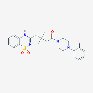 molecular formula C23H27FN4O3S B6566286 3-{4-[4-(2-fluorophenyl)piperazin-1-yl]-2,2-dimethyl-4-oxobutyl}-2H-1lambda6,2,4-benzothiadiazine-1,1-dione CAS No. 1021211-64-2