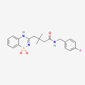 molecular formula C20H22FN3O3S B6566308 4-(1,1-dioxo-2H-1lambda6,2,4-benzothiadiazin-3-yl)-N-[(4-fluorophenyl)methyl]-3,3-dimethylbutanamide CAS No. 1021211-62-0