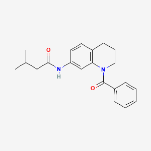 molecular formula C21H24N2O2 B6566331 N-(1-benzoyl-1,2,3,4-tetrahydroquinolin-7-yl)-3-methylbutanamide CAS No. 946266-40-6