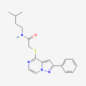 molecular formula C19H22N4OS B6566360 N-(3-methylbutyl)-2-({2-phenylpyrazolo[1,5-a]pyrazin-4-yl}sulfanyl)acetamide CAS No. 1021255-18-4