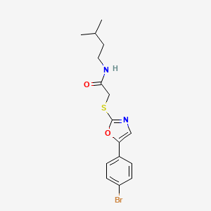 2-{[5-(4-bromophenyl)-1,3-oxazol-2-yl]sulfanyl}-N-(3-methylbutyl)acetamide