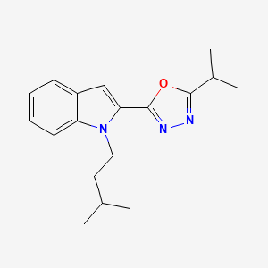 molecular formula C18H23N3O B6566403 1-(3-methylbutyl)-2-[5-(propan-2-yl)-1,3,4-oxadiazol-2-yl]-1H-indole CAS No. 921779-75-1