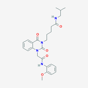 molecular formula C26H32N4O5 B6566418 5-(1-{[(2-methoxyphenyl)carbamoyl]methyl}-2,4-dioxo-1,2,3,4-tetrahydroquinazolin-3-yl)-N-(2-methylpropyl)pentanamide CAS No. 1021263-46-6