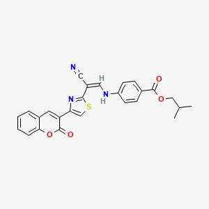 2-methylpropyl 4-{[(1Z)-2-cyano-2-[4-(2-oxo-2H-chromen-3-yl)-1,3-thiazol-2-yl]eth-1-en-1-yl]amino}benzoate