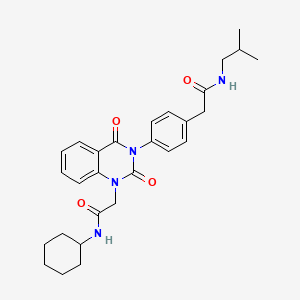 2-(4-{1-[(cyclohexylcarbamoyl)methyl]-2,4-dioxo-1,2,3,4-tetrahydroquinazolin-3-yl}phenyl)-N-(2-methylpropyl)acetamide