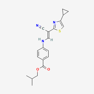 molecular formula C20H21N3O2S B6566447 2-methylpropyl 4-{[(1E)-2-cyano-2-(4-cyclopropyl-1,3-thiazol-2-yl)eth-1-en-1-yl]amino}benzoate CAS No. 1021251-59-1