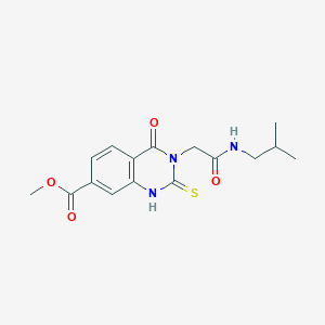 molecular formula C16H19N3O4S B6566449 methyl 3-{[(2-methylpropyl)carbamoyl]methyl}-4-oxo-2-sulfanylidene-1,2,3,4-tetrahydroquinazoline-7-carboxylate CAS No. 1021250-79-2