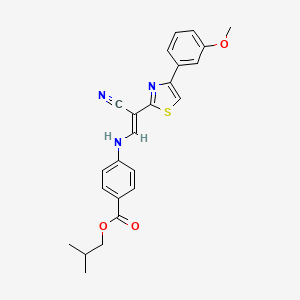 molecular formula C24H23N3O3S B6566457 2-methylpropyl 4-{[(1E)-2-cyano-2-[4-(3-methoxyphenyl)-1,3-thiazol-2-yl]eth-1-en-1-yl]amino}benzoate CAS No. 1021231-43-5