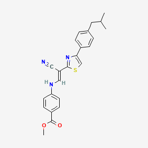 molecular formula C24H23N3O2S B6566472 methyl 4-{[(1E)-2-cyano-2-{4-[4-(2-methylpropyl)phenyl]-1,3-thiazol-2-yl}eth-1-en-1-yl]amino}benzoate CAS No. 1021230-37-4