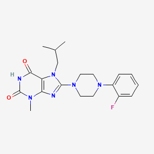 molecular formula C20H25FN6O2 B6566481 8-[4-(2-fluorophenyl)piperazin-1-yl]-3-methyl-7-(2-methylpropyl)-2,3,6,7-tetrahydro-1H-purine-2,6-dione CAS No. 1021209-49-3