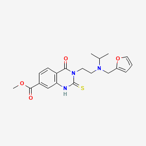 molecular formula C20H23N3O4S B6566484 methyl 3-(2-{[(furan-2-yl)methyl](propan-2-yl)amino}ethyl)-4-oxo-2-sulfanylidene-1,2,3,4-tetrahydroquinazoline-7-carboxylate CAS No. 1021219-85-1