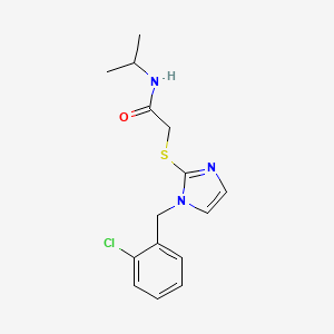 molecular formula C15H18ClN3OS B6566488 2-({1-[(2-chlorophenyl)methyl]-1H-imidazol-2-yl}sulfanyl)-N-(propan-2-yl)acetamide CAS No. 946320-38-3
