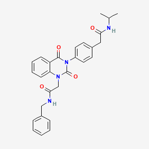 molecular formula C28H28N4O4 B6566507 N-benzyl-2-[2,4-dioxo-3-(4-{[(propan-2-yl)carbamoyl]methyl}phenyl)-1,2,3,4-tetrahydroquinazolin-1-yl]acetamide CAS No. 1021209-57-3