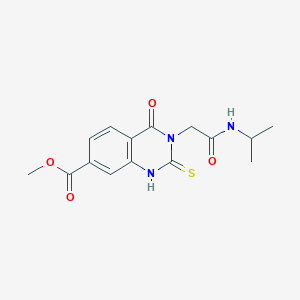 molecular formula C15H17N3O4S B6566517 methyl 4-oxo-3-{[(propan-2-yl)carbamoyl]methyl}-2-sulfanylidene-1,2,3,4-tetrahydroquinazoline-7-carboxylate CAS No. 1021225-63-7