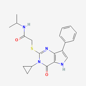 molecular formula C20H22N4O2S B6566521 2-({3-cyclopropyl-4-oxo-7-phenyl-3H,4H,5H-pyrrolo[3,2-d]pyrimidin-2-yl}sulfanyl)-N-(propan-2-yl)acetamide CAS No. 1021258-62-7