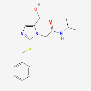 molecular formula C16H21N3O2S B6566536 2-[2-(benzylsulfanyl)-5-(hydroxymethyl)-1H-imidazol-1-yl]-N-(propan-2-yl)acetamide CAS No. 921524-03-0