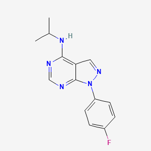 molecular formula C14H14FN5 B6566545 1-(4-fluorophenyl)-N-(propan-2-yl)-1H-pyrazolo[3,4-d]pyrimidin-4-amine CAS No. 890882-27-6