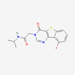 molecular formula C15H14FN3O2S B6566558 2-{13-fluoro-6-oxo-8-thia-3,5-diazatricyclo[7.4.0.0^{2,7}]trideca-1(13),2(7),3,9,11-pentaen-5-yl}-N-(propan-2-yl)acetamide CAS No. 1021222-89-8