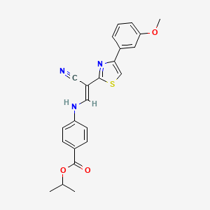 molecular formula C23H21N3O3S B6566571 propan-2-yl 4-{[(1E)-2-cyano-2-[4-(3-methoxyphenyl)-1,3-thiazol-2-yl]eth-1-en-1-yl]amino}benzoate CAS No. 1021231-12-8