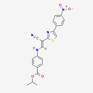 molecular formula C22H18N4O4S B6566579 propan-2-yl 4-{[(1E)-2-cyano-2-[4-(4-nitrophenyl)-1,3-thiazol-2-yl]eth-1-en-1-yl]amino}benzoate CAS No. 1021231-07-1