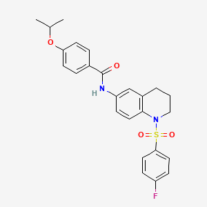 molecular formula C25H25FN2O4S B6566589 N-[1-(4-fluorobenzenesulfonyl)-1,2,3,4-tetrahydroquinolin-6-yl]-4-(propan-2-yloxy)benzamide CAS No. 946211-96-7