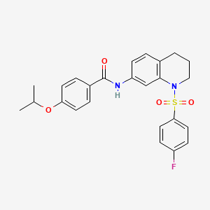 molecular formula C25H25FN2O4S B6566592 N-[1-(4-fluorobenzenesulfonyl)-1,2,3,4-tetrahydroquinolin-7-yl]-4-(propan-2-yloxy)benzamide CAS No. 946298-53-9