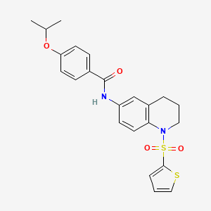 molecular formula C23H24N2O4S2 B6566603 4-(propan-2-yloxy)-N-[1-(thiophene-2-sulfonyl)-1,2,3,4-tetrahydroquinolin-6-yl]benzamide CAS No. 946212-28-8