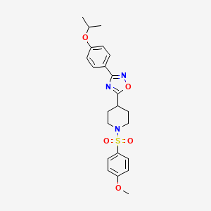 molecular formula C23H27N3O5S B6566612 1-(4-methoxybenzenesulfonyl)-4-{3-[4-(propan-2-yloxy)phenyl]-1,2,4-oxadiazol-5-yl}piperidine CAS No. 1021223-84-6