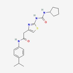 molecular formula C20H26N4O2S B6566633 2-{2-[(cyclopentylcarbamoyl)amino]-1,3-thiazol-4-yl}-N-[4-(propan-2-yl)phenyl]acetamide CAS No. 921830-15-1