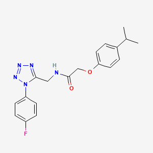 molecular formula C19H20FN5O2 B6566658 N-{[1-(4-fluorophenyl)-1H-1,2,3,4-tetrazol-5-yl]methyl}-2-[4-(propan-2-yl)phenoxy]acetamide CAS No. 946233-38-1