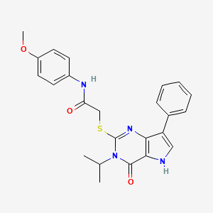 molecular formula C24H24N4O3S B6566670 N-(4-methoxyphenyl)-2-{[4-oxo-7-phenyl-3-(propan-2-yl)-3H,4H,5H-pyrrolo[3,2-d]pyrimidin-2-yl]sulfanyl}acetamide CAS No. 1021221-37-3