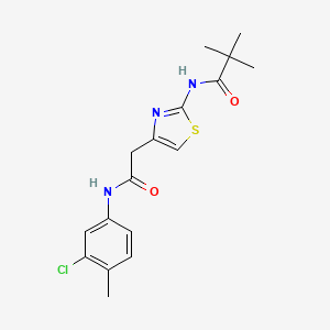 molecular formula C17H20ClN3O2S B6566710 N-(4-{[(3-chloro-4-methylphenyl)carbamoyl]methyl}-1,3-thiazol-2-yl)-2,2-dimethylpropanamide CAS No. 921844-53-3