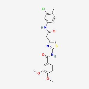 molecular formula C21H20ClN3O4S B6566717 N-(4-{[(3-chloro-4-methylphenyl)carbamoyl]methyl}-1,3-thiazol-2-yl)-3,4-dimethoxybenzamide CAS No. 921544-83-4