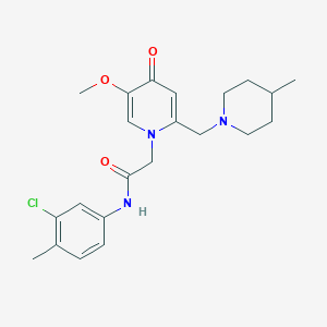 N-(3-chloro-4-methylphenyl)-2-{5-methoxy-2-[(4-methylpiperidin-1-yl)methyl]-4-oxo-1,4-dihydropyridin-1-yl}acetamide