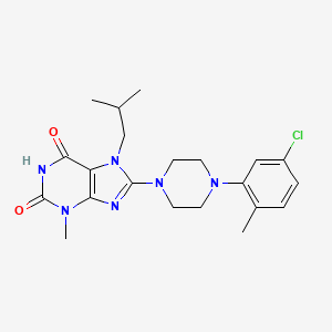 molecular formula C21H27ClN6O2 B6566789 8-[4-(5-chloro-2-methylphenyl)piperazin-1-yl]-3-methyl-7-(2-methylpropyl)-2,3,6,7-tetrahydro-1H-purine-2,6-dione CAS No. 1021212-91-8