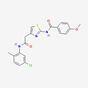 molecular formula C20H18ClN3O3S B6566803 N-(4-{[(5-chloro-2-methylphenyl)carbamoyl]methyl}-1,3-thiazol-2-yl)-4-methoxybenzamide CAS No. 921792-45-2