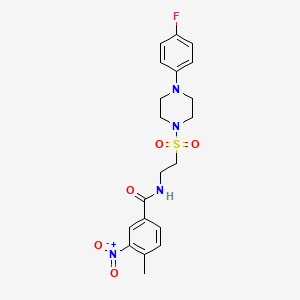 molecular formula C20H23FN4O5S B6566809 N-(2-{[4-(4-fluorophenyl)piperazin-1-yl]sulfonyl}ethyl)-4-methyl-3-nitrobenzamide CAS No. 933212-66-9