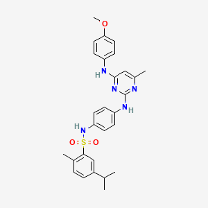 N-[4-({4-[(4-methoxyphenyl)amino]-6-methylpyrimidin-2-yl}amino)phenyl]-2-methyl-5-(propan-2-yl)benzene-1-sulfonamide