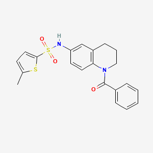 molecular formula C21H20N2O3S2 B6566870 N-(1-benzoyl-1,2,3,4-tetrahydroquinolin-6-yl)-5-methylthiophene-2-sulfonamide CAS No. 946210-89-5