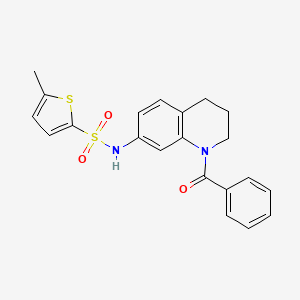 molecular formula C21H20N2O3S2 B6566877 N-(1-benzoyl-1,2,3,4-tetrahydroquinolin-7-yl)-5-methylthiophene-2-sulfonamide CAS No. 946322-79-8