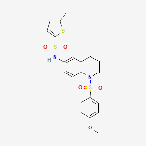molecular formula C21H22N2O5S3 B6566897 N-[1-(4-methoxybenzenesulfonyl)-1,2,3,4-tetrahydroquinolin-6-yl]-5-methylthiophene-2-sulfonamide CAS No. 946346-80-1