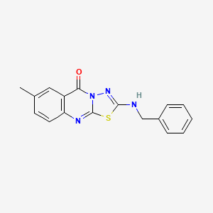 molecular formula C17H14N4OS B6566901 2-(benzylamino)-7-methyl-5H-[1,3,4]thiadiazolo[2,3-b]quinazolin-5-one CAS No. 1021260-36-5