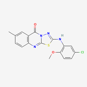molecular formula C17H13ClN4O2S B6566935 2-[(5-chloro-2-methoxyphenyl)amino]-7-methyl-5H-[1,3,4]thiadiazolo[2,3-b]quinazolin-5-one CAS No. 1021250-64-5